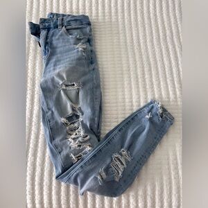 American Eagle Outfitters Ripped Light Blue Skinny Jeans